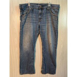 Silver Jeans Men's Size 40x32 Blue Denim Zac Straight Leg Relaxed Jeans *Flaw